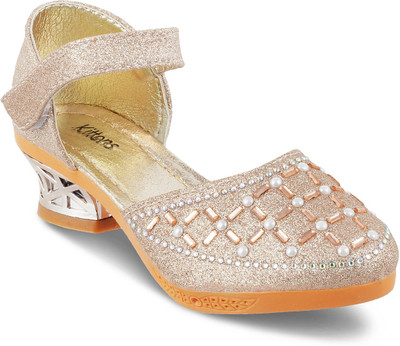 

KITTENS Girls Velcro Heels(Gold