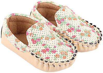 Poddar Fashion Square Boys & Girls Slip on Loafers(Multicolor, Cream