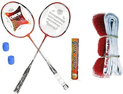 

Cosco CB-95 Badminton Kit ( 2 Rackets, 2 Grip, 1 Nylon Badminton Net ,1 Fieldking shuttle cock- Pack of 10 ) Badminton Kit
