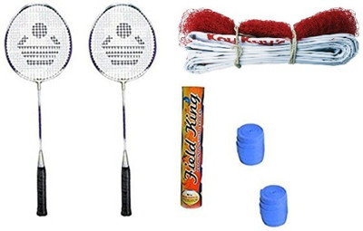 

Cosco CB-89 Badminton Kit ( 2 Rackets, 2 Grip, 1 Nylon Badminton Net ,1 Fieldking shuttle cock- Pack of 10 ) Badminton Kit