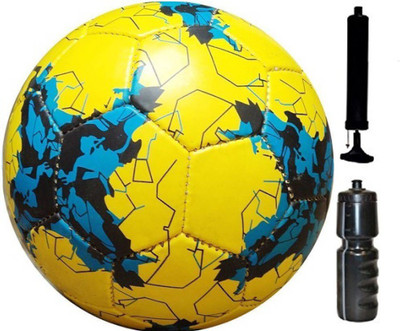 

Aks Yellow Brazuca + Glider Black Football+Pump+Sipper, Combo 1 Football Kit