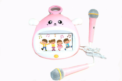 Adraxx KARAOKE Learning Machine for Kids with Double Horn , Bluetooth Connection & Mini LCD Display(Pink)