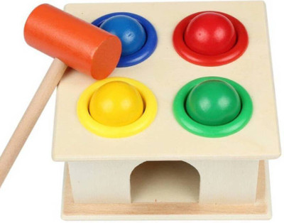 

Toy Arena Baby Colorful Hammering Wooden Ball and Hammer Box Early Learning Educational Toys(Multicolor)