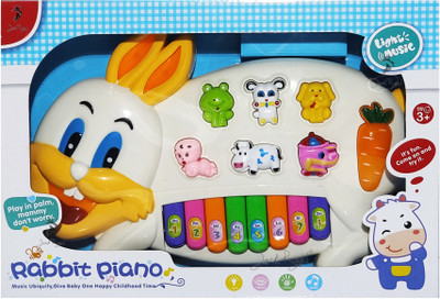 

Jack Royal Musical Rabbit piano for kids with different animal baby sounds - Grey(Grey)