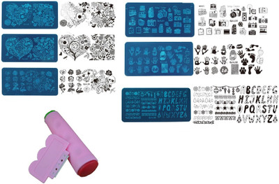 

SYGA Style-4 Set of 6 Nail Plates Nail Art Image Stamping Plates Nail Sticker(Silver)