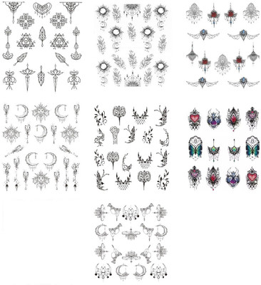 

SYGA 7 sheets Necklace Petals Nail Stickers Nail Art Decoration Decal DIY Adhesive Stickers(Multi)