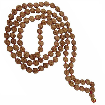 

Dharmik Five mukhi Rudraksha mala 108+1 Silk Dori Chain