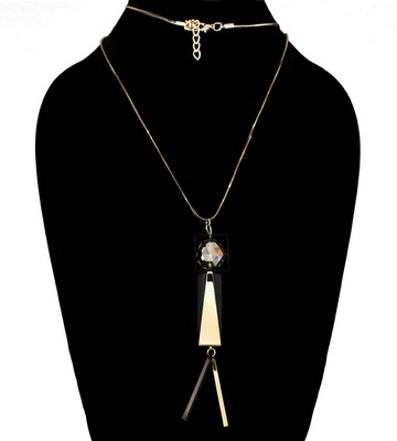 

UNIK CARAT UNIK CARAT Black Long Chain Necklace Metal Necklace