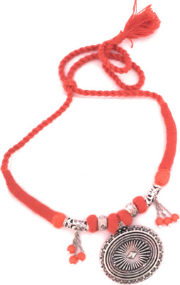 Preet Art Jewellery Black Silver Plated Metal Necklace