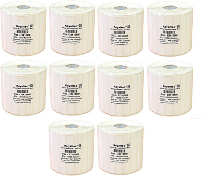 

Royaltec 33X15MM Barcode Labels Premium Quality Set of 10 Self-adhesive Paper Label(White)