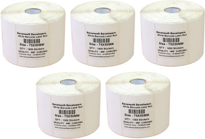 

Sevensoft Developers 75X50MM Barcode Label Set of 5 Self-adhesive Paper Label(White)