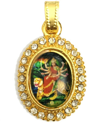 

Devoik Handmade Gold Plated Devi Mata Locket Stone Studded God Pendant Gold-plated Cubic Zirconia Alloy Pendant