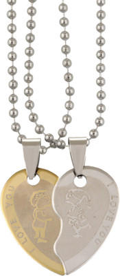 

Saizen Saizen CHP112 Dual Color Heart Locket with Chain for Men/Boys/Husband & Unisex Rhodium Stainless Steel Pendant