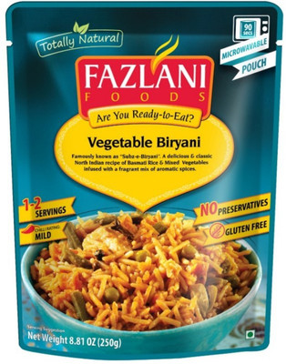 

Fazlani Foods Ready To Eat Subz-e-Biryani (Mixed Vegetable Basmati Rice) 250 g