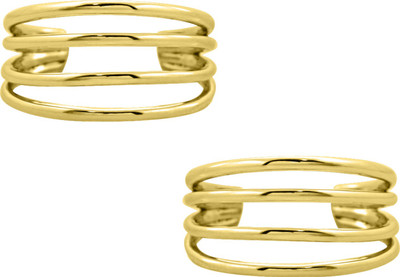 

SilverDew Jewellery Plain Metal Big Toe Rings For Girls Traditional Design Adjustable Sterling Silver Rhodium Plated Toe Ring, Yellow