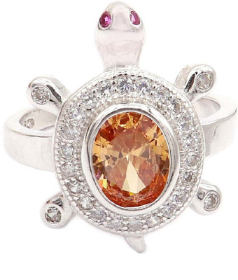 

MANJARI JEWELS STR30 Sterling Silver Cubic Zirconia Silver Plated Ring, White