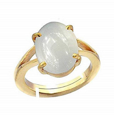 

Jaipur Gemstone Opal Ring with Natural Opal stone Stone Opal Gold-plated Plated Ring, White
