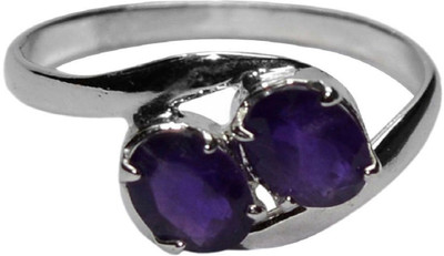

Jaipur Gemstone Blue Sapphire Ring With Natural Stone Stone Sapphire Silver Plated Ring