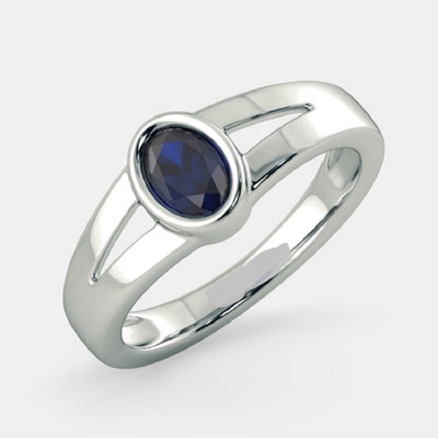 

Jaipur Gemstone Blue Sapphire / Neelam RIngWith Natural Neelam Stone Sapphire Silver Plated Ring