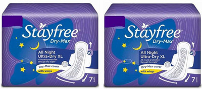 

Stayfree Dry max all night 7+7 pad Sanitary Pad(Pack of 2)
