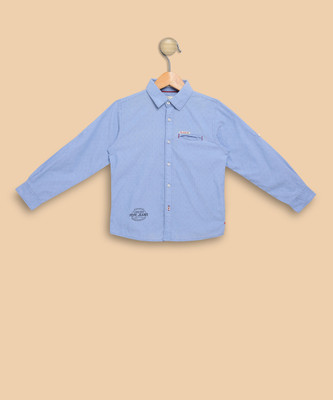 

Pepe Jeans Boys Self Design Casual Light Blue Shirt