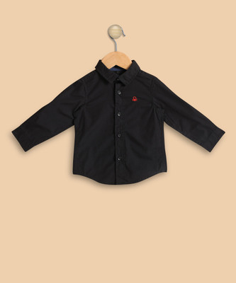 

United Colors of Benetton Boys Solid Casual Black Shirt, 100