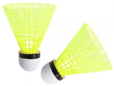 

QUINERGYS ® Nylon Plastic Durable Shuttlecock Badminton Ball (Tube Of 2Pc) Nylon Shuttle - Yellow(Medium Slow, 76, Pack of 2)