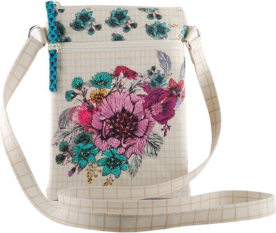 

pinaken Women Casual White Canvas Sling Bag