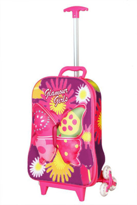 

GOCART Telescope Handle 3D Butterfly Pattern Children Travel Bag Small Travel Bag In Purple Color Small Travel Bag - 16(Purple)