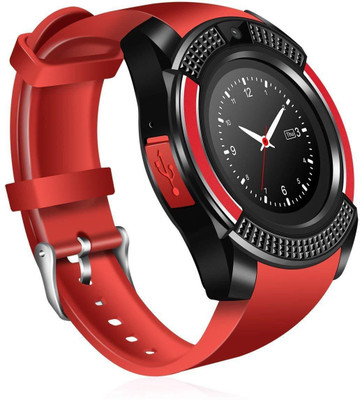 

DYG V8 Bluetooth Smartwatch Black Smartwatch(Red, Black Strap 1.63), Black;red