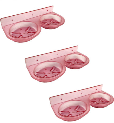 

RoyaL Indian Craft Set of 3 Unbreakable Rust Resistant 14 Inch Pink Color Soap Case With 6 Month Warranty(Pink)