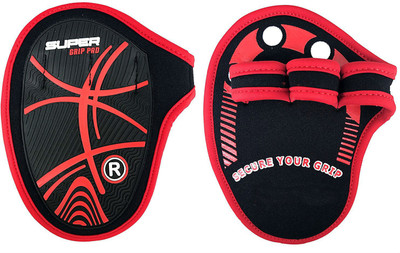 Zahuu Rubber Hand Grip Pad Gym & Fitness Gloves (, Black, Red, Black and red
