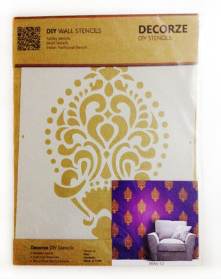 Decorze MWS-12 Paisley Stencil Stencil(Pack of 1, Motif Stencil)