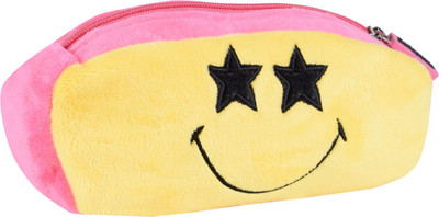 

Smiley World Star Eyes Smiley Soft Toy Pencil Pouch by Ultra - 5 cm(Yellow)