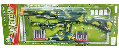 

TALKING GANESHA Combo of Sniper Air Gun & Pistol Gun with Dart bullets Toy For kIds - Multicolor(Multicolor)
