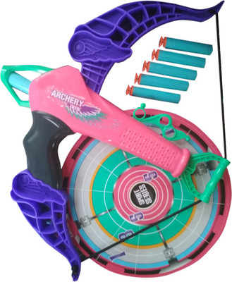 

HALO NATION Mini Bow Shooter - High Capacity Foam Dart Firing Bow (Blue-Pink) (Multicolor)
