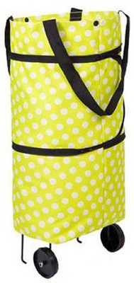 

care 4 Portable 2 In 1 Shopping Trolley Bag With Foldable Wheels Basket To Shop Grocery, Vegetables(Green)