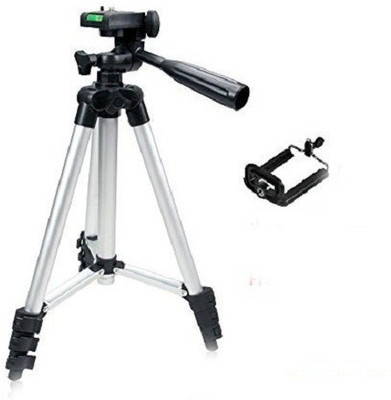 

lifemusic Mount Cum Tripod with Foldable Camera, Mobile Clip Holder Bracket and 3D Head and Quick Release Plate Stand With Three-Dimensional Head & Quick Release Plate Tripod Tripod(black\silver, Supports Up to 1500)