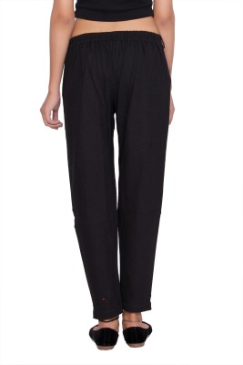 FASHION CLOUD Regular Fit, Relaxed Women Black Trousers