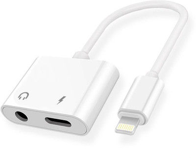 

ReTrack 3.5mm Aux Jack Headphone Earphones Audio Splitter White Cable Charging Music USB Adapter(White)