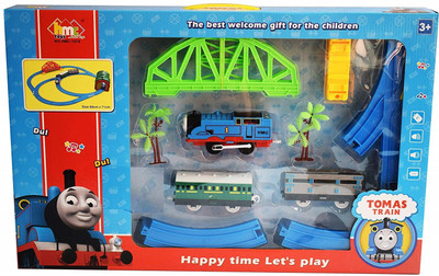 

Assemble Tomas and Friends Battery Operated Train Track Set with over-Bridge with Tunnel(Multicolor)