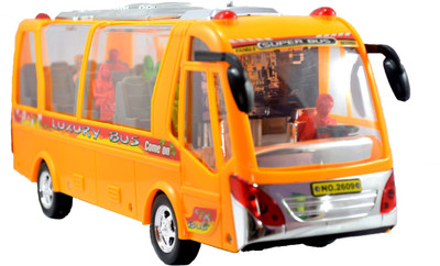 

Lukas Bus toys for kids, luxury toy bus for boys, Bus with head light and One Big TV screen, Yellow(Yellow)