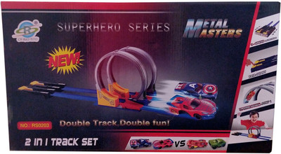 

Montez Superhero Series Metal Master 2 IN 1 Spin Way Track Set(Multicolor)