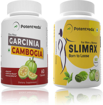 

Potentveda Garcinia Cambogia & Slimax Combo - 60 Capsules in each bottle(120 No)
