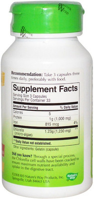 

Nature's Way Nature's Way, Chlorella, Micro-Algae, 410 mg, 100 Capsules(100 No)