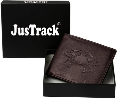 Justrack Men Casual Brown Genuine Leather Wallet(1 Card Slot)