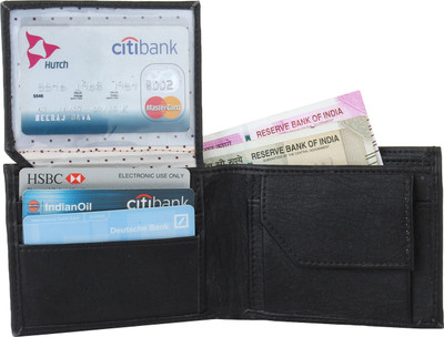 

Jvoutfits Men Black Artificial Leather Wallet(5 Card Slots)