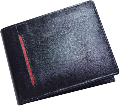 

CUT THE CHASE Men Casual Black Genuine Leather Wallet(6 Card Slots)