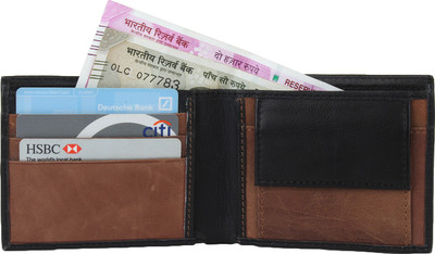 

Jvoutfits Men Black Genuine Leather Wallet(3 Card Slots)