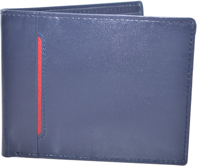 

CUT THE CHASE Men Casual Blue Genuine Leather Wallet(6 Card Slots)